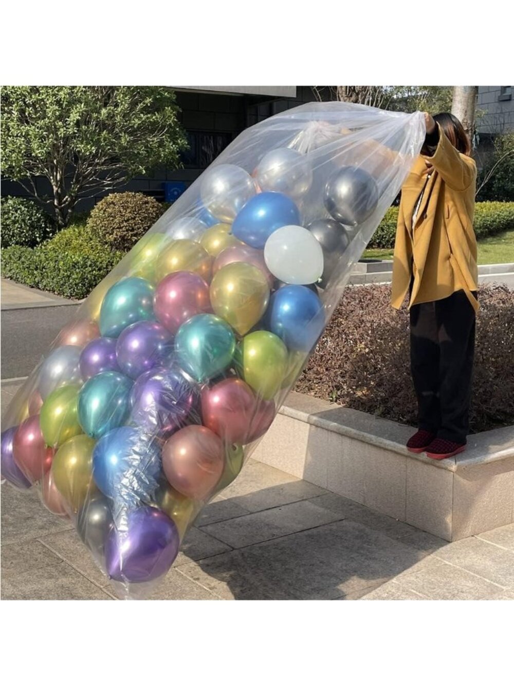 New 4 PcsThickened Plastic Balloon Bags Clear Giant Storage Bags